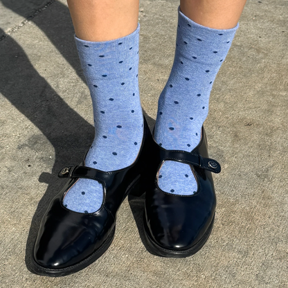 Blue Polka Dot Sneaker Socks