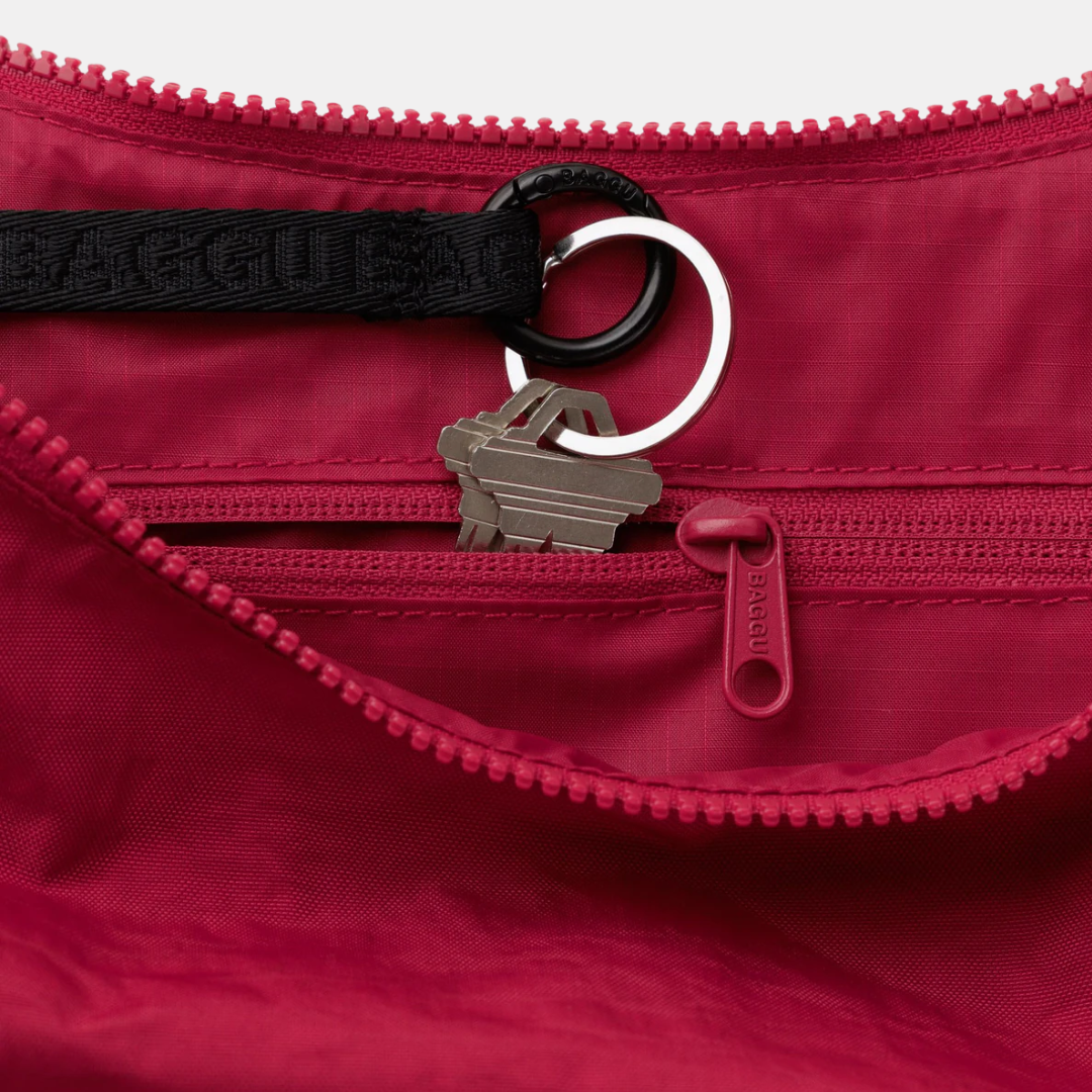 Cherry Medium Nylon Crescent Bag