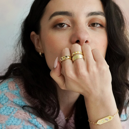 Gold Triple Opal Ring
