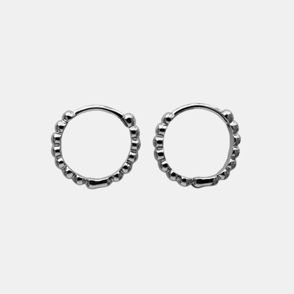 Silver Pebble Hoops