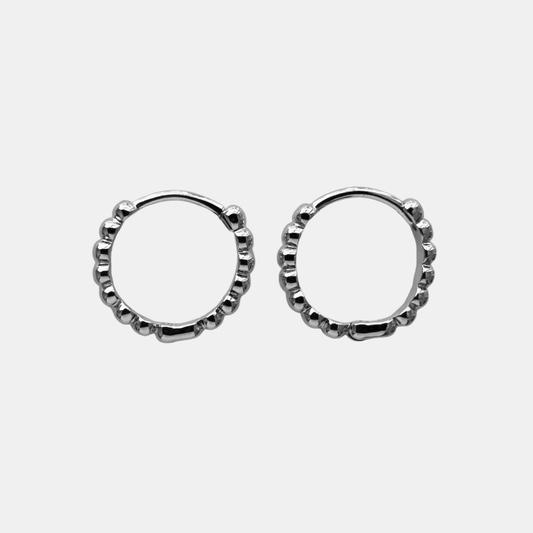 Silver Pebble Hoops