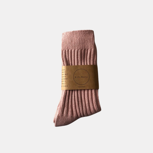 Dusty Pink Ribbed Socks