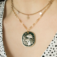 Load image into Gallery viewer, Gold Mushroom Enamel Necklace