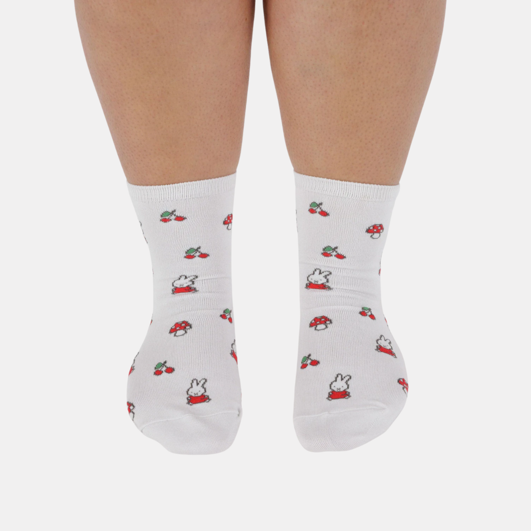 White Miffy Crew Socks