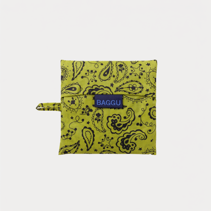 Chartreuse Paisley Standard Baggu