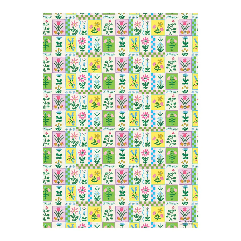 Retro Flower Gift Wrap