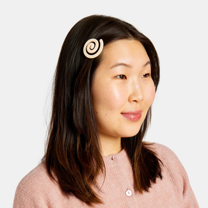 Cream Spiral Hair Clip