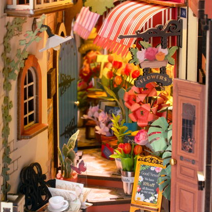 Floral Corner Book Nook DIY Miniature Kit