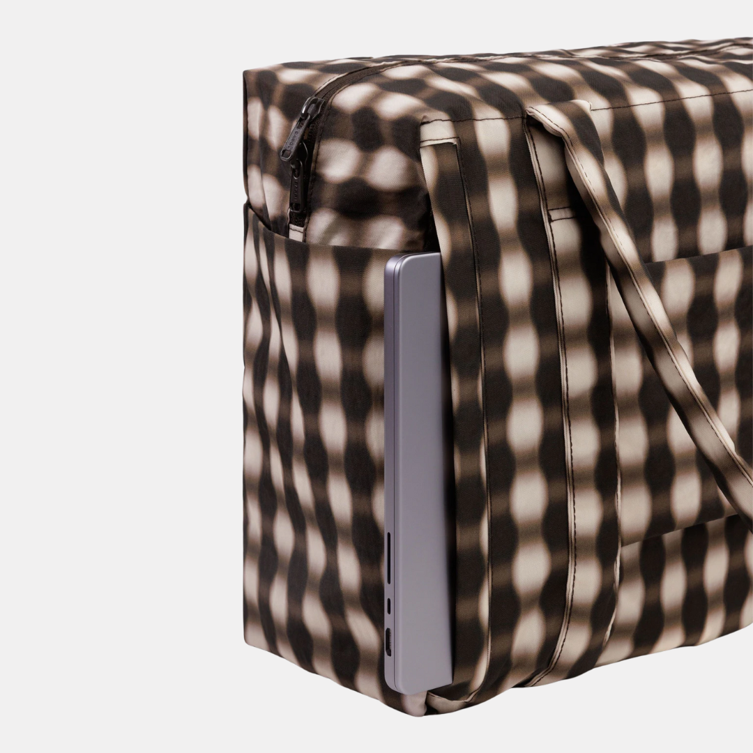 Blurred Brown Gingham Small Cloud Carry-On