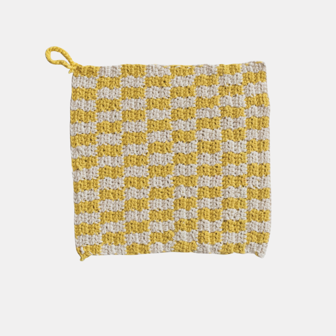 Crochet Checkered Pot Holder
