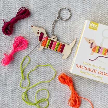 Stitch Your Own Sausage Dog Wooden Keyring Kit