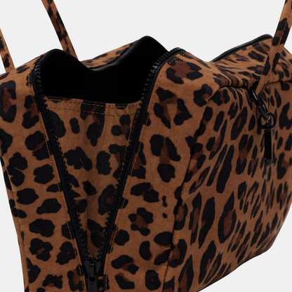 Leopard Small Nylon Bowler Bag