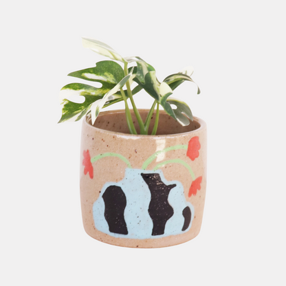 Striped Vase Small Ceramic Plant Pot