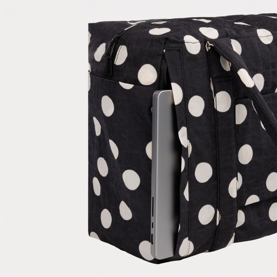 Black and Cream Polka Dot Small Cloud Carry-On