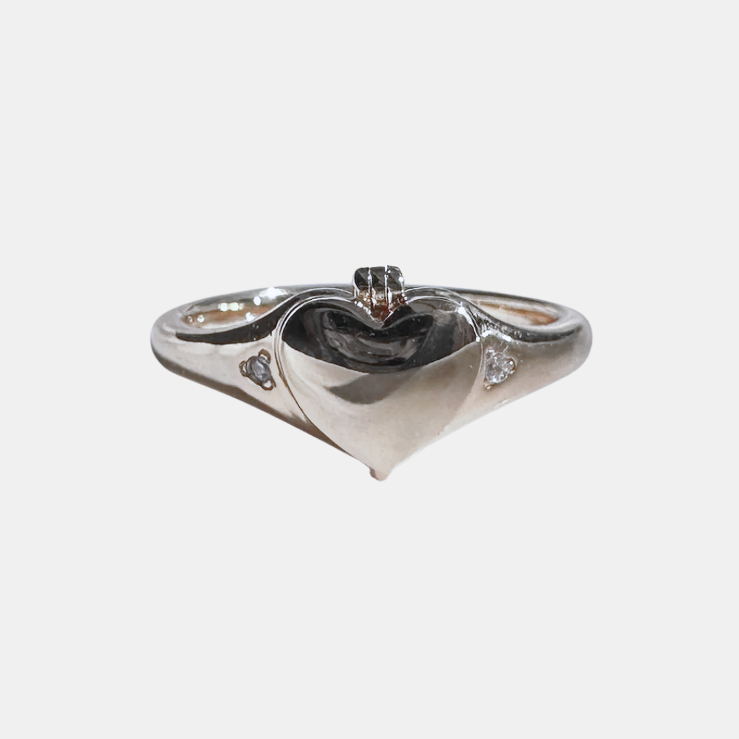 Silver Heart Locket Ring