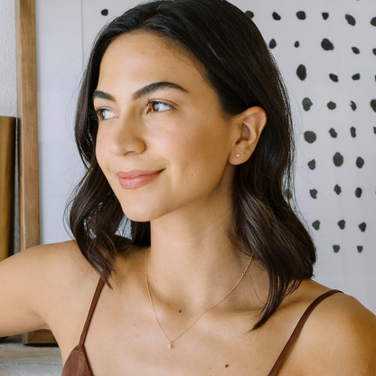 Silver Lucky Opal Origami Star Studs