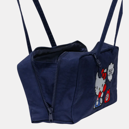 Embroidered Hello Kitty Phone Small Nylon Bowler Bag