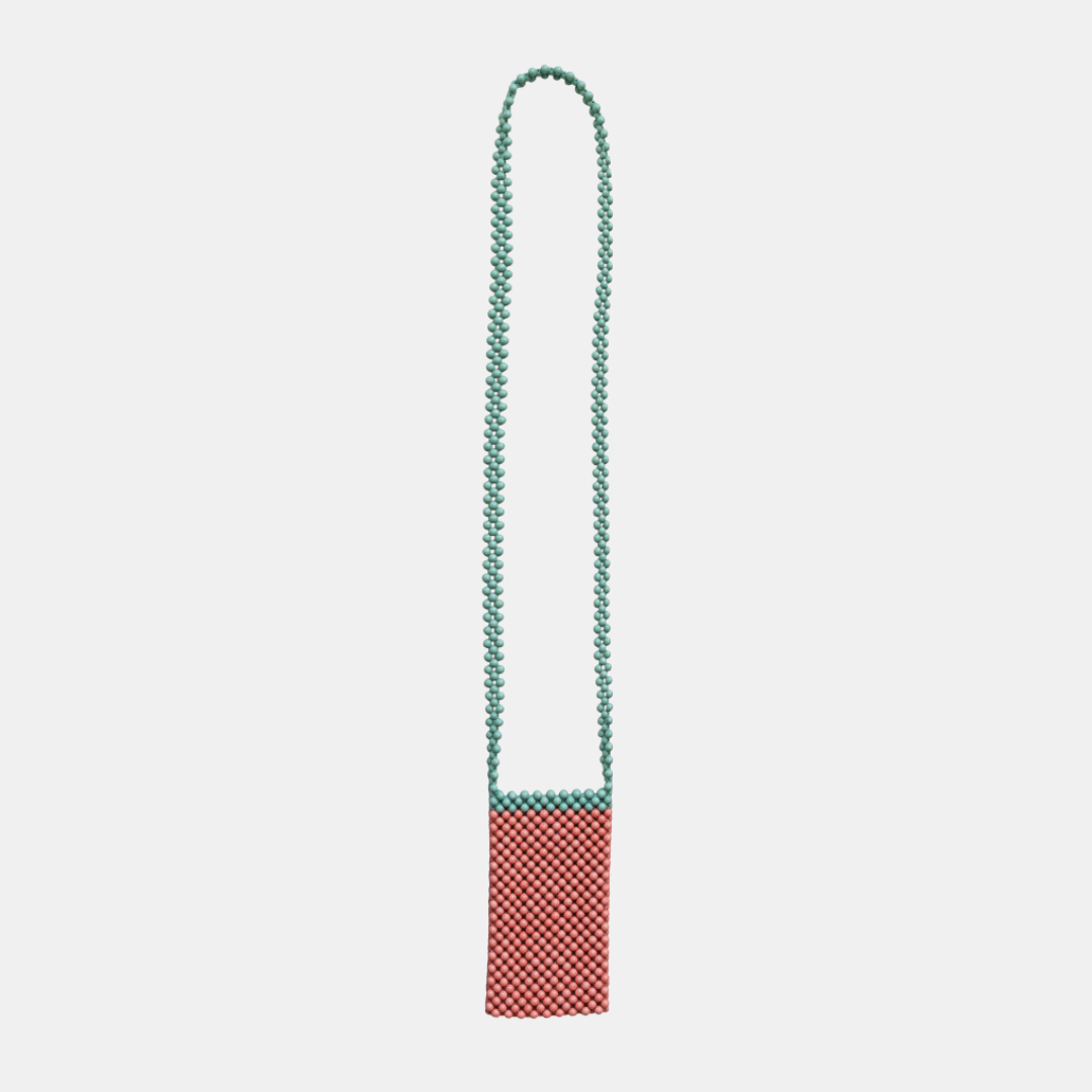 Two-Tone Beaded Crossbody Phone Case