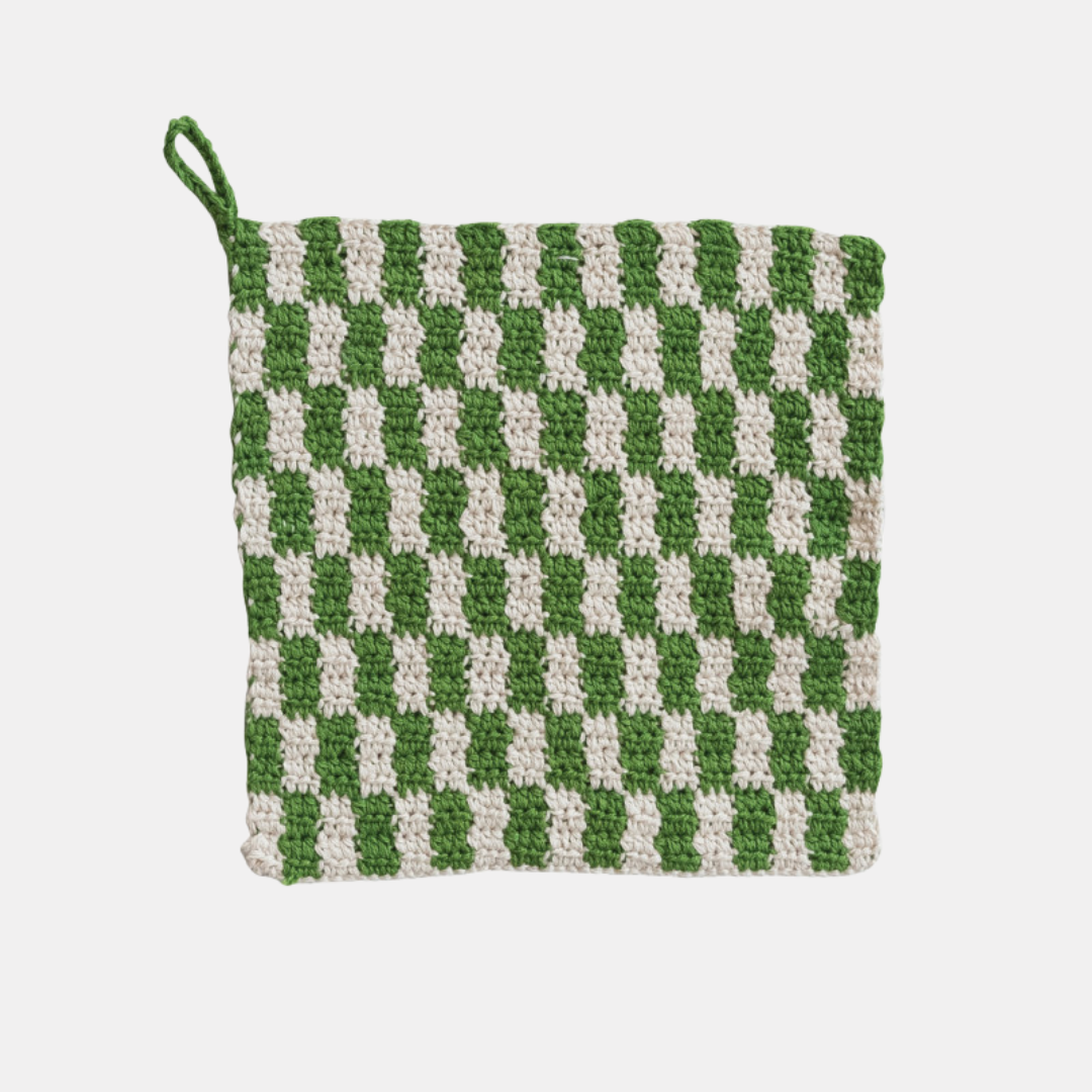 Crochet Checkered Pot Holder