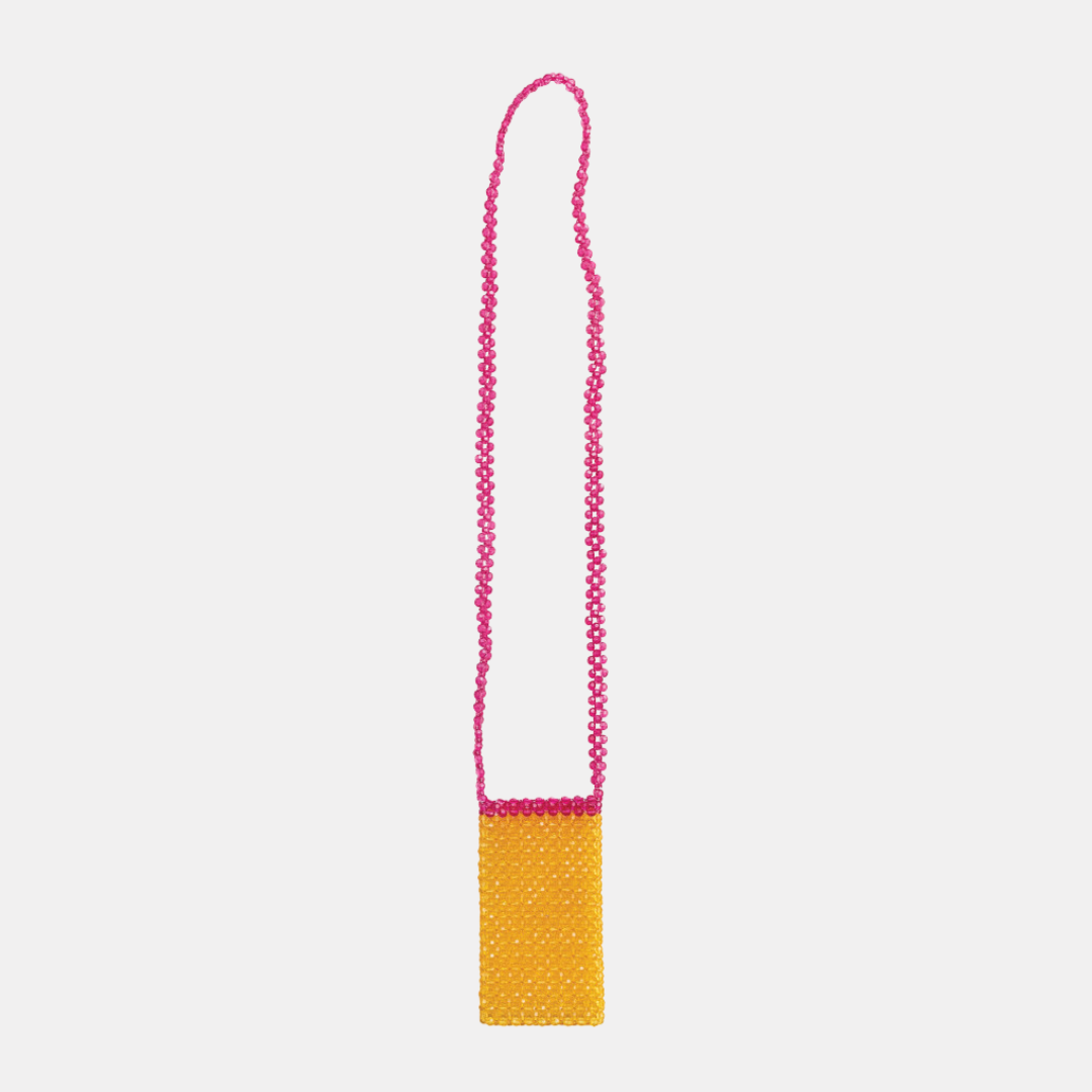 Two-Tone Beaded Crossbody Phone Case