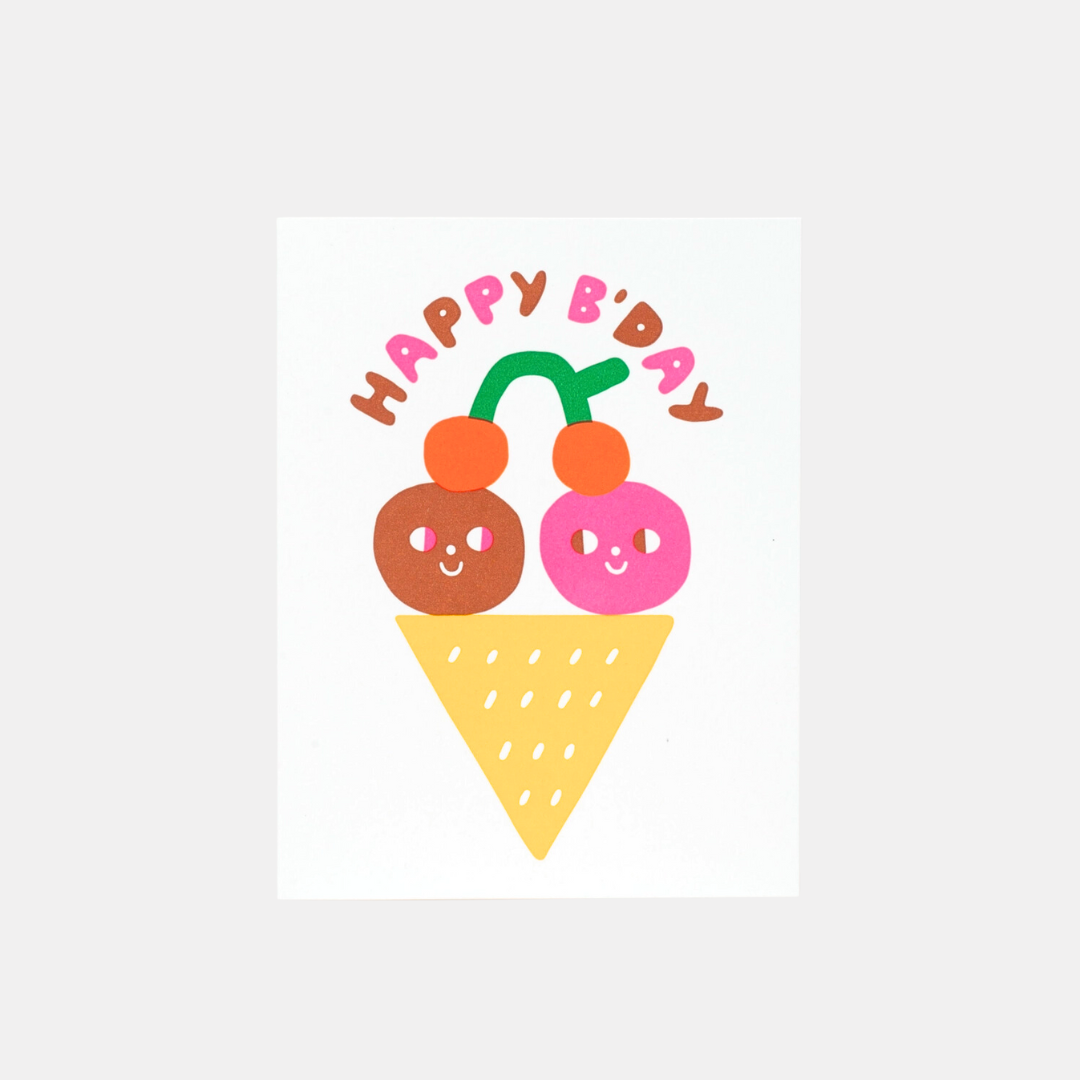 Happy Bday Ice Cream Cone Card