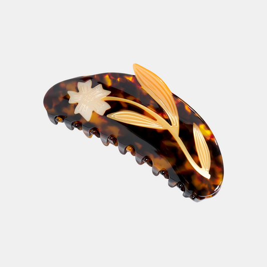 Flax Flower Long Hair Claw