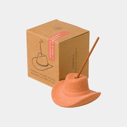 Terracotta Cowboy Hat Incense Set