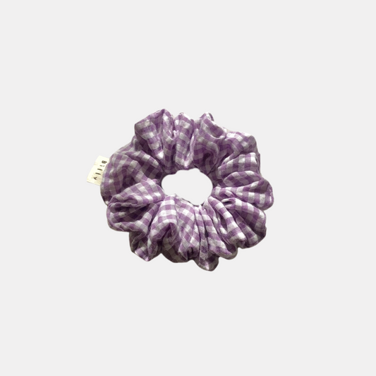Lavender Gingham Scrunchie
