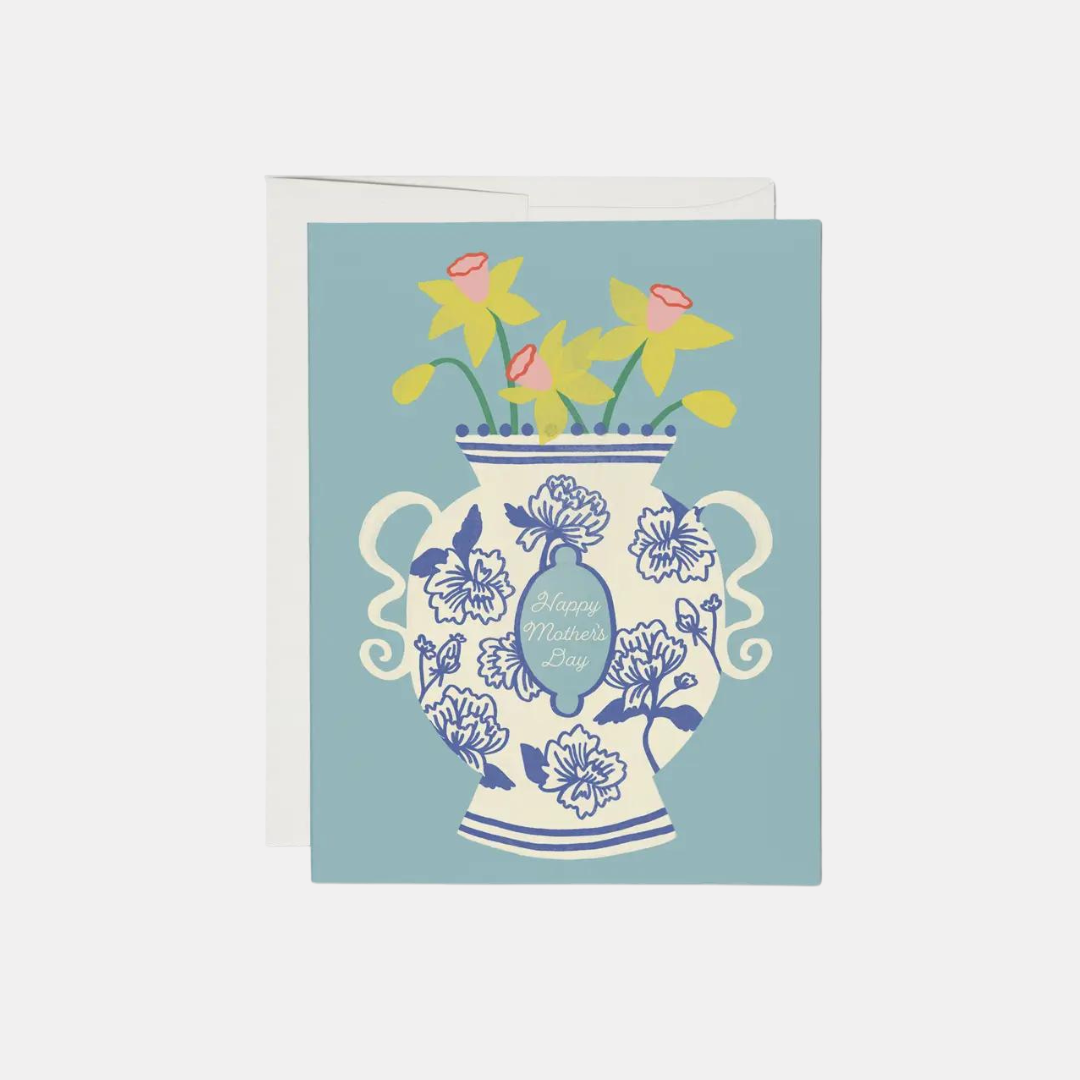 Chinoiserie Vase Mother's Day Greeting Card