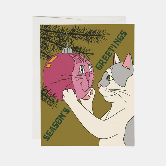 Season's Greetings Cat Reflection Card