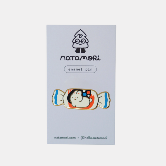 White Rabbit Candy Enamel Pin
