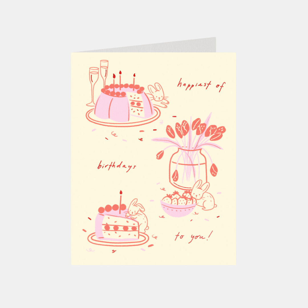 Happiest Of Birthdays Bunny Cake Card