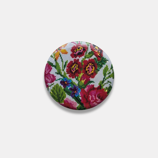 Cross Stitch Flowers Magnet