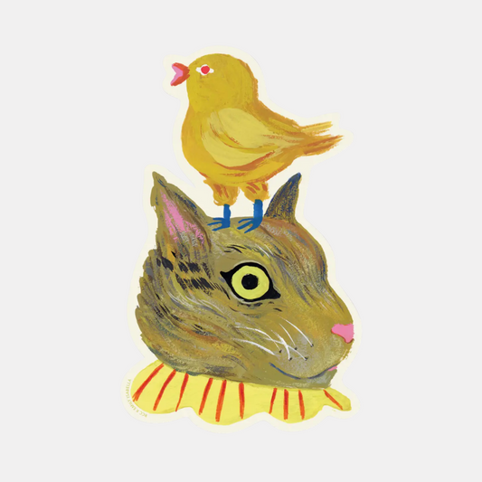 Cat Bird Sticker