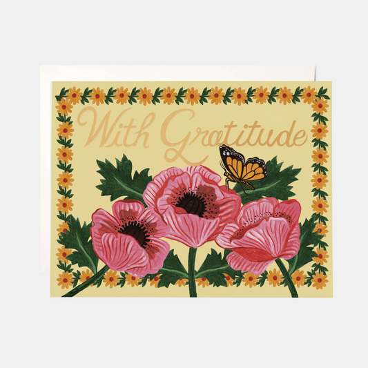 With Gratitude Poppies Card