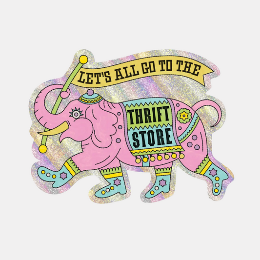 Thrift Store Elephant Sticker