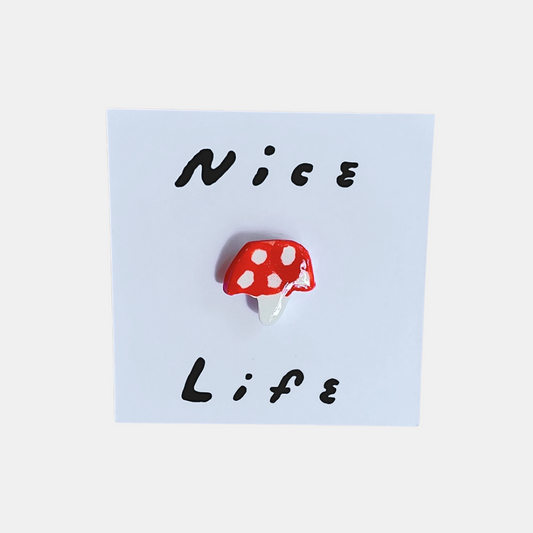 Ceramic Mushroom Pin