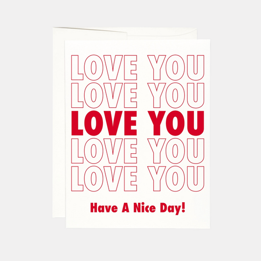 Love You Grocery Bag Card