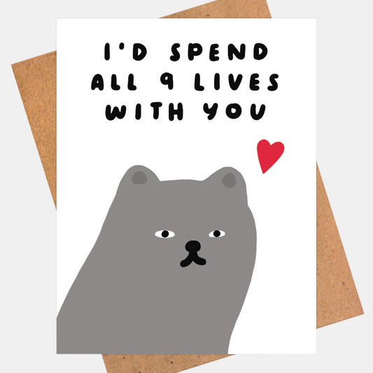 9 Lives Cat Lover Card