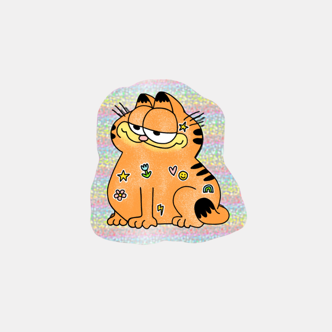 Gartfield Glitter Sticker