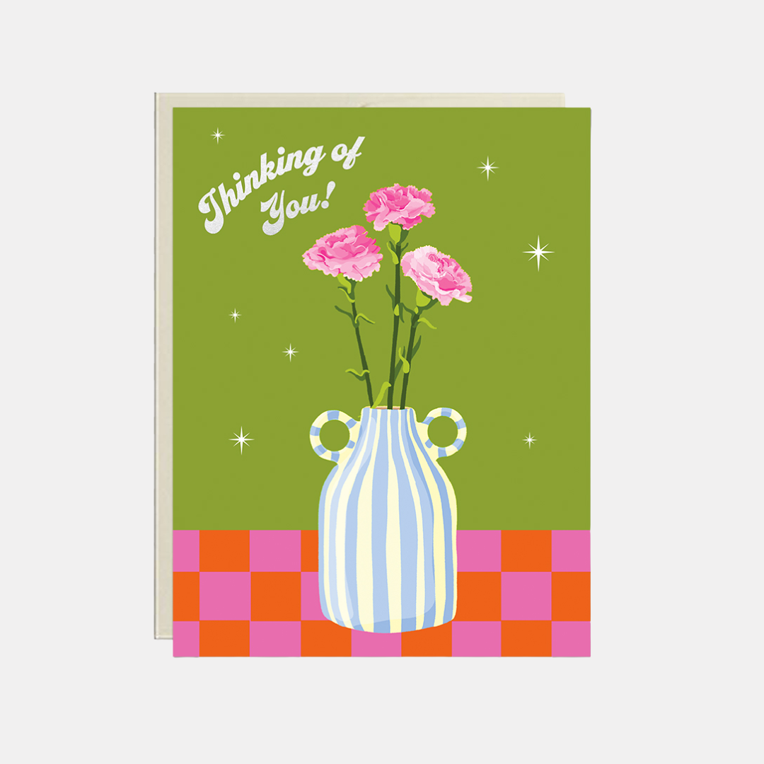 Thinking Of You Flower Vase Card