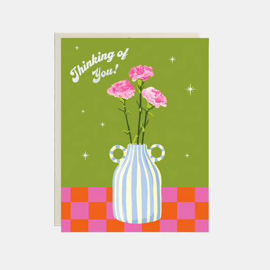 Thinking Of You Flower Vase Card