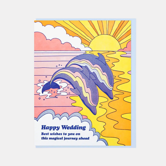 Happy Wedding Dolphins Card