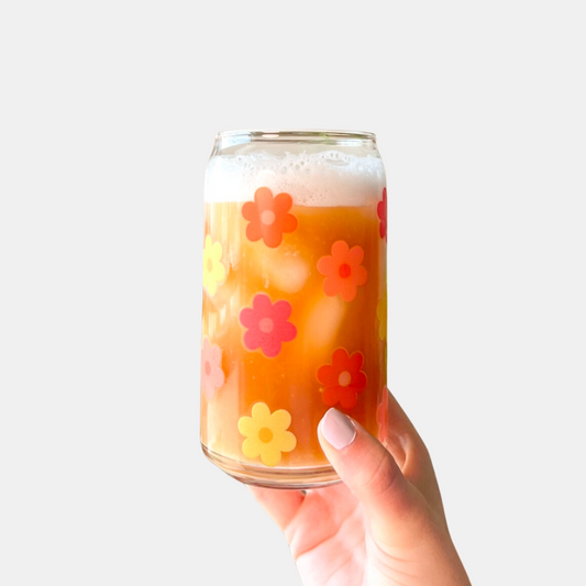 Citrus Daisy Glass Cup