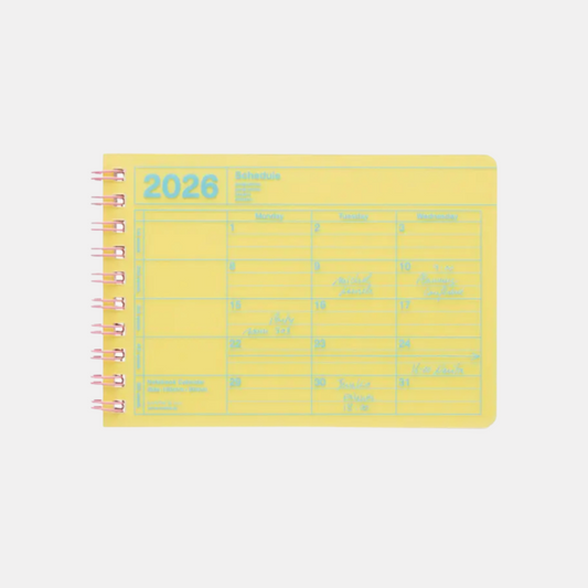 Yellow Mini 2026 Notebook Calendar