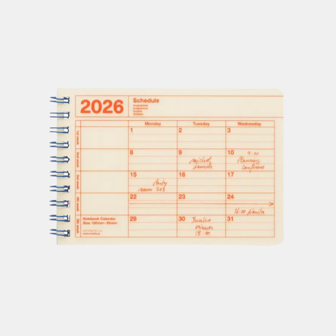 Ivory Mini 2026 Notebook Calendar