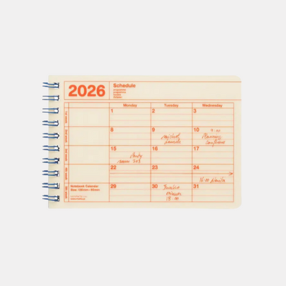 Ivory Mini 2026 Notebook Calendar