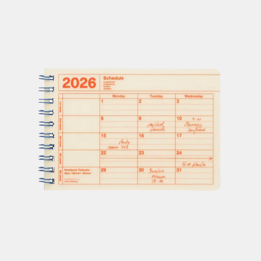 Ivory Mini 2026 Notebook Calendar