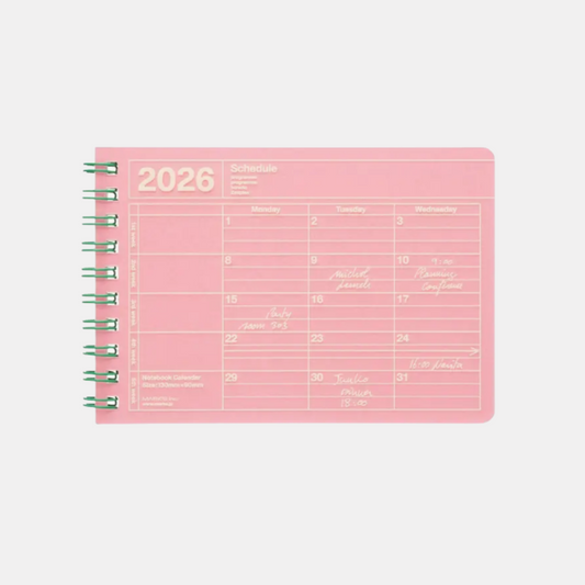 Pink Mini 2026 Notebook Calendar