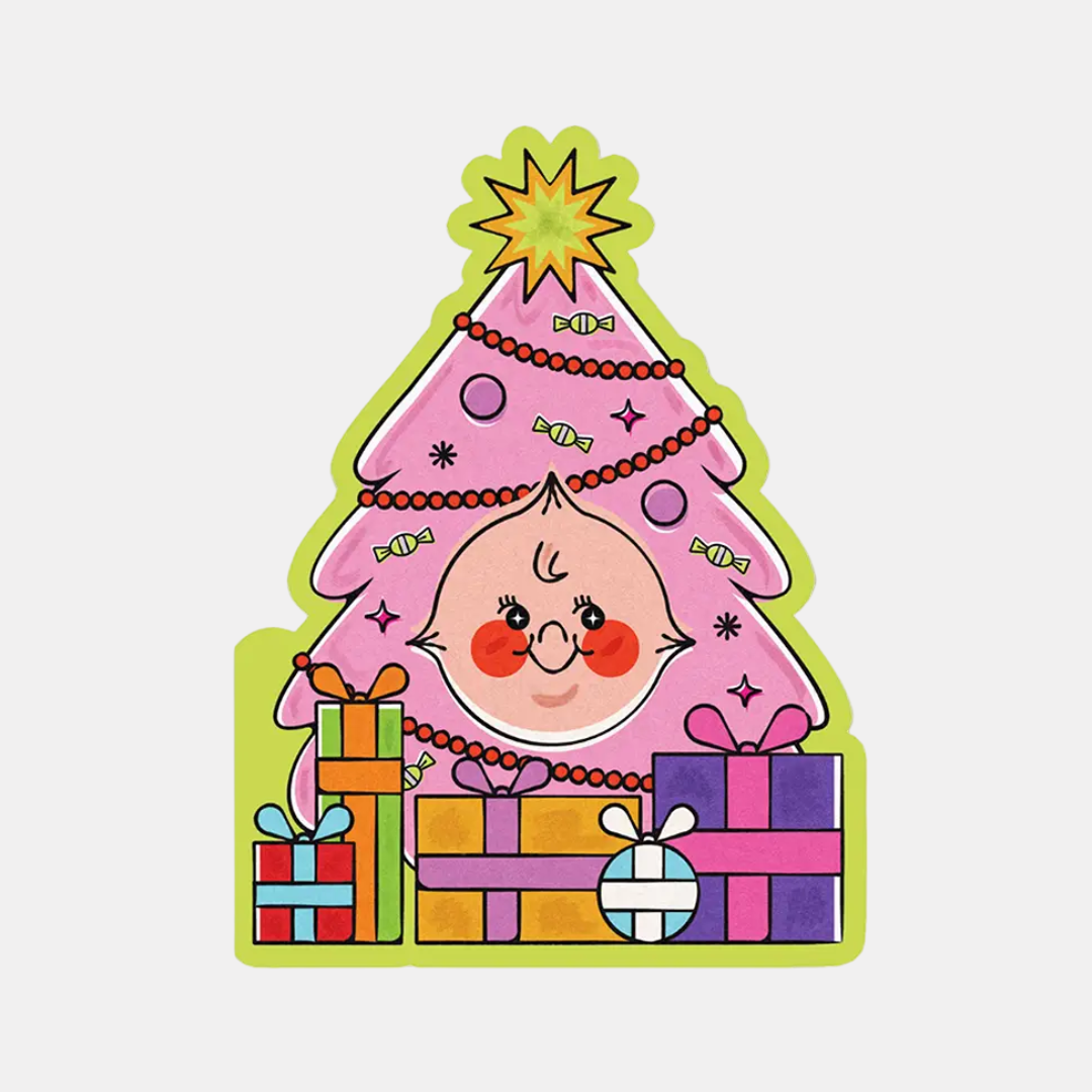 Kewpie Christmas Tree Card